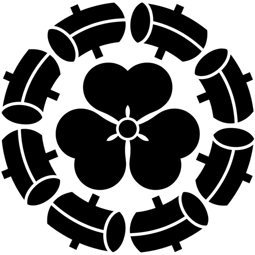 水車に片喰・柄杓車に片喰・槌車に片喰