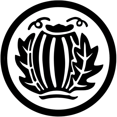 細輪に葉付き瓜