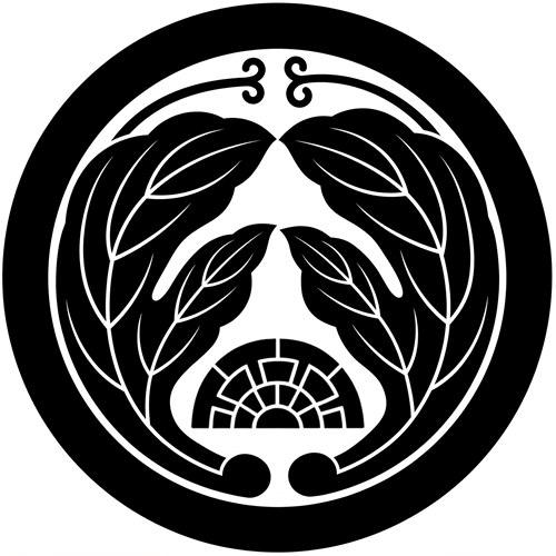 丸に抱き夕顔に半源氏車