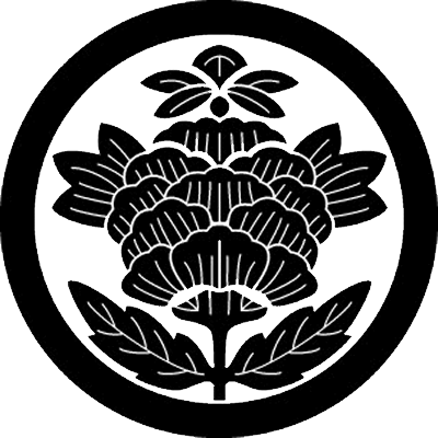 丸に大割り立ち牡丹