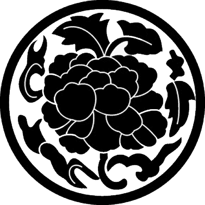 細輪に唐草牡丹