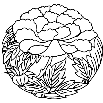 葉敷き牡丹（２）