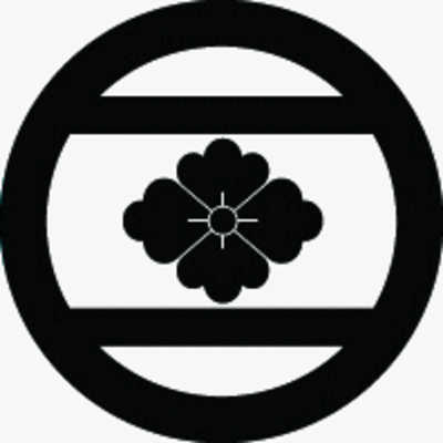 丸に二つ引きに花菱