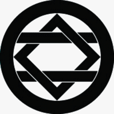 丸に角組み合い二つ引き