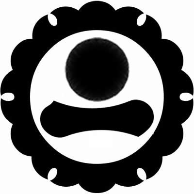 外雪輪に星に一文字