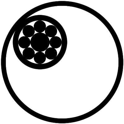 細輪に月抜き九曜