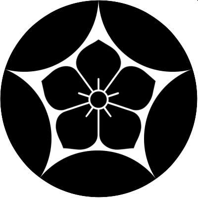 割り五つ星に桔梗