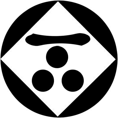 石持ち角の内に一文字に三つ星