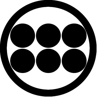 丸に横並び六つ星