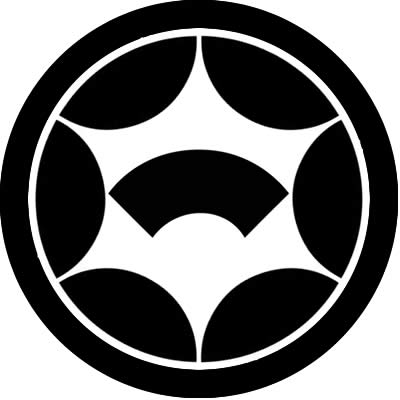 丸に割り六つ星に地紙