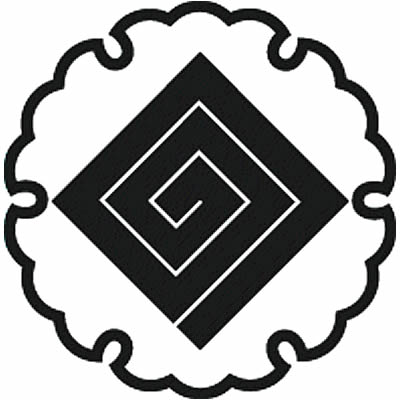 雪輪に隅立て稲妻