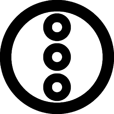 丸に竪並び三つ蛇の目