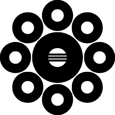 蛇の目九曜の内三つ引き