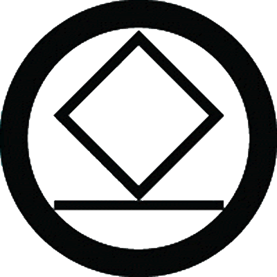 丸に細隅立て角に一つ引き