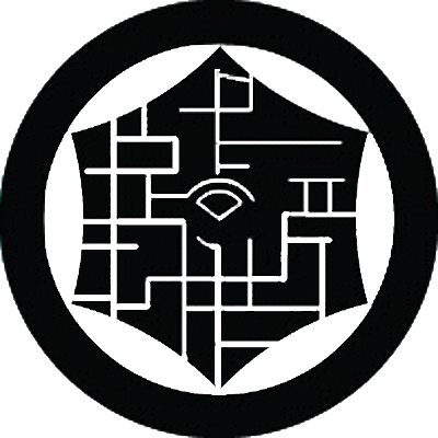 丸に幾何模様反り六角