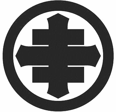 丸に十字剣に重ね石