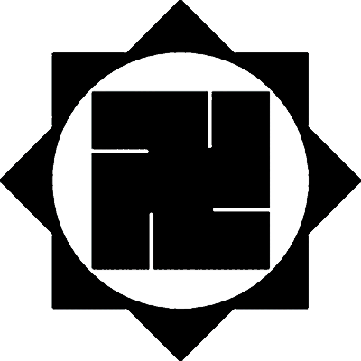 雁木鉄砲角に左万字／雁木鉄砲角に左卍