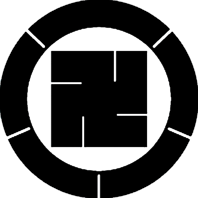 筋入り輪に左万字／筋入り輪に左卍