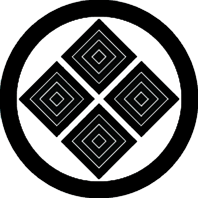 丸に隅立て四つ入れ子枡