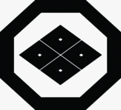 隅切り垂れ角に四つ目菱