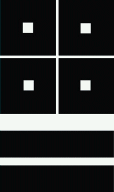 平四つ目に二つ引き