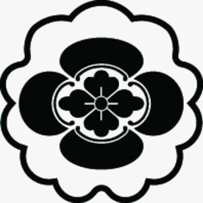 崩し雪輪に木瓜