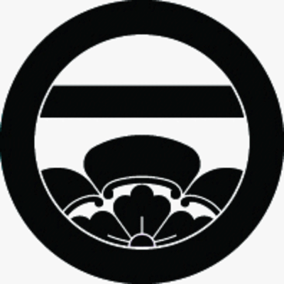 丸に一つ引きに覗き木瓜