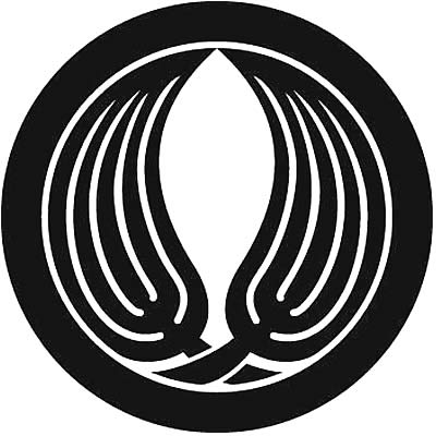 丸に中陰抱き梛の葉