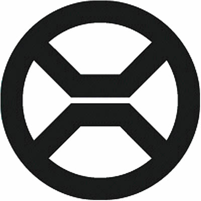 丸の内に割り二つ折敷