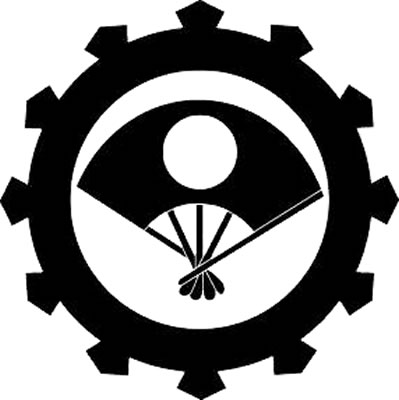 輪宝輪に日の丸扇