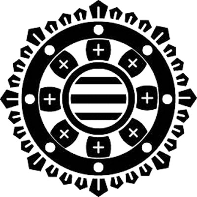 輪宝の内丸に三つ引き