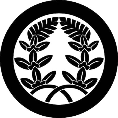 丸に対い枝竜胆