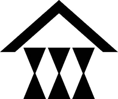 山形に三つ並び輪鼓