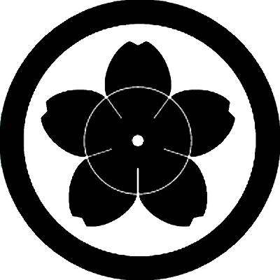 丸に輪入り山桜