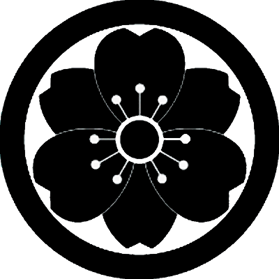 丸に三つ花弁八重桜