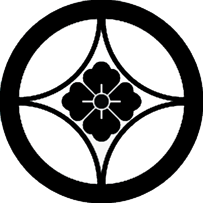 丸に中陰七宝に花角