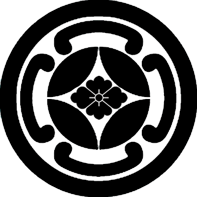 丸に四つ鐶に七宝に花菱