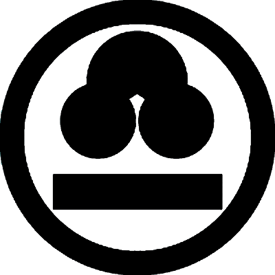 丸に洲浜に一つ引き