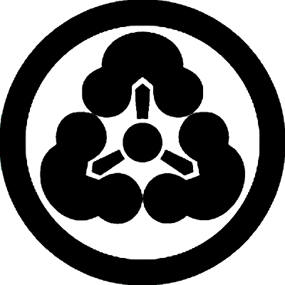 丸に幼剣三つ洲浜