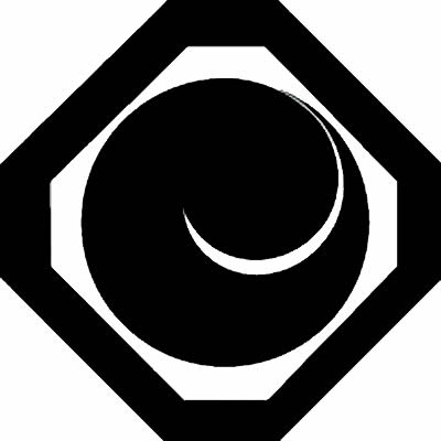 隅切り角に左一つ巴