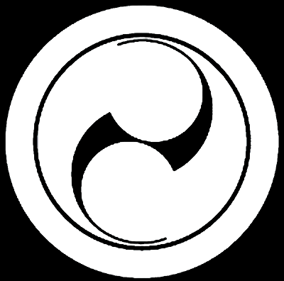 陰丸に左二つ巴