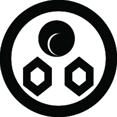 丸に左一つ巴に二つ一重亀甲