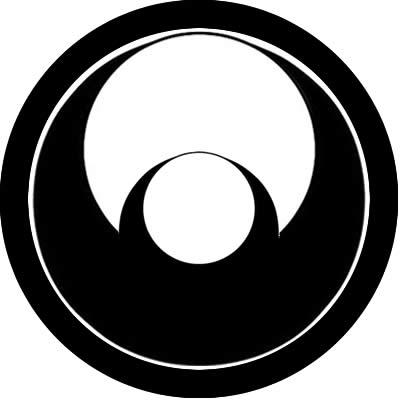 丸に子持ち真向き月