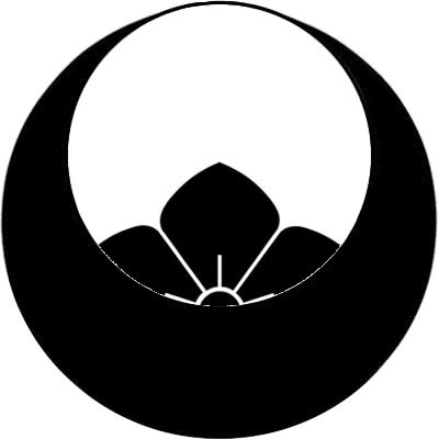 真向き月に覗き桔梗