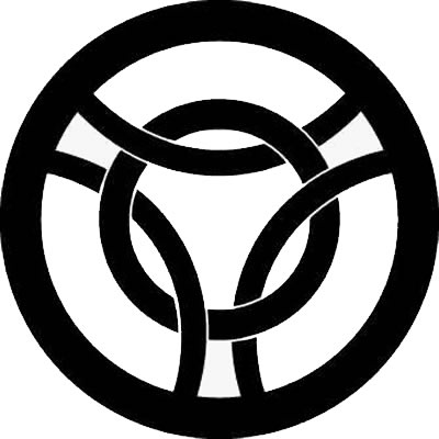 丸に三つ割り輪結び