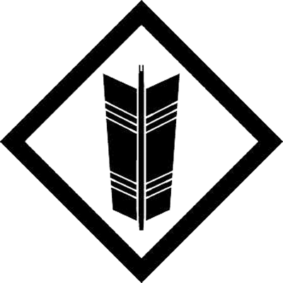 隅立て角に一つ矢