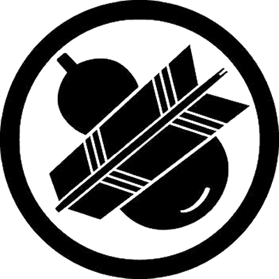 丸に違い矢と瓢