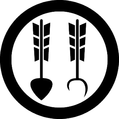 丸に矢尻付き並び矢