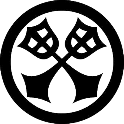 丸に変わり矢尻付き違い矢