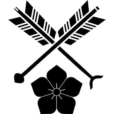 矢尻付き違い矢に桔梗